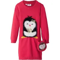 Bonprix Gebreide meisjes jurk inclusief tasje (2-dlg. set) maat 104/110
