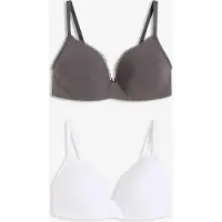 Bonprix Voorgevormde bh zonder beugels met katoen (set van 2) maat 70