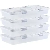 Vevor Onderbed Opbergbox 4 Stuks Oprolbaar (805 x 396 x 175 mm) Onderbedcontainer met deksel en grijze sluiting