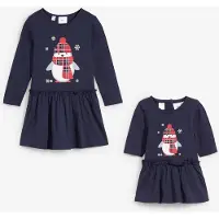 Bonprix Jersey meisjes jurk en poppenjurk van biologisch katoen (2-dlg. set) maat 92/98
