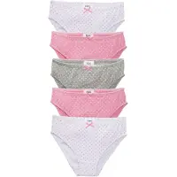 Bonprix Meisjes slips met satijnen strikje (set van 5) maat 140/146