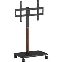 My Wall TV-vloerstandaard | tot 85 inch | verrijdbaar | full motion | zwart/walnoot