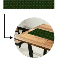 MuchoWow Tafelloper 180x30 cm - Tafelmat vinyl Sierlijk - Bloemen - Groen - Tafeldecoratie - Tafelversiering - Keuken decoratie - Tafel versiering