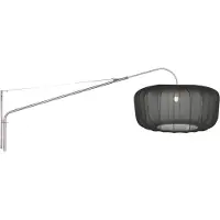 Steinhauer Wandlamp Vela Lino metaal grijs met zwarte kap Ø60cm