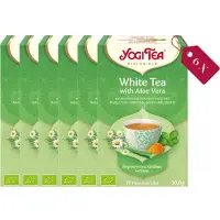 Yogi tea White Tea Aloe Vera - Biologische Witte Thee met Aloe Vera, Hibiscus en Kaneel voor Verfrissing en Vitaliteit - Tray van 6 Stuks