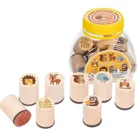 Goki houten stempelset bosdieren - creatieve speelgoedset voor kinderen.