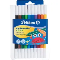 Pelikan Colorella duo Viltstift 1 - 2 mm Medium Kleurenassortiment C407 10 Stuks