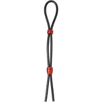 Malesation - Cockring - Cock Grip Zwaar Rubberen Cockring En Balzak Koord Verstelbaar Met 2 lussen - Rood