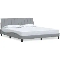 vidaXL Bedframe zonder matras "Hanko" stof lichtgrijs 180x200 cm