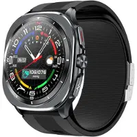 INF Smartwatch met ECG en bloeddrukmeting, 1.43 inch AMOLED, Bluetooth-bellen, NFC, 5-10 dagen batterij Black