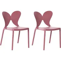 Beliani LARISSA - Tuinstoel set van 2 - Roze - Kunststof