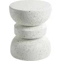 Beliani FALIRO - Bijzettafel - Wit/Terrazzo - Lichtbeton