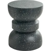 Beliani FALIRO - Bijzettafel - Zwart/Terrazzo - Lichtbeton