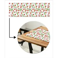MuchoWow Tafelloper 150x50 cm - Tafelmat vinyl Tomaat - Paprika - Komkommer - Patroon - Tafeldecoratie - Tafelversiering - Keuken decoratie - Tafel versiering