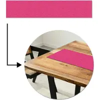 MuchoWow Tafelloper 150x30 cm - Tafelmat vinyl Leer - Schub - Roze - Tafeldecoratie - Tafelversiering - Keuken decoratie - Tafel versiering
