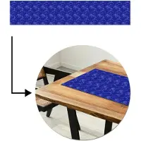 MuchoWow Tafelloper 200x40 cm - Tafelmat vinyl Bloesem - Bloemen - Blauw - Tafeldecoratie - Tafelversiering - Keuken decoratie - Tafel versiering