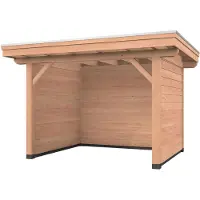 Westwood Douglas overkapping, 400 x 300, met achterwand en twee zijwanden, Vrijbuiter Basic