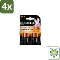 Duracell Alkaline Batterijen Mainline Bst AA 4 stuks per verpakking - Voordeelverpakking - 4 stuks - AA batterijen - Alkaline batterijen