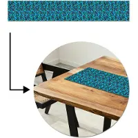 MuchoWow Tafelloper 180x30 cm - Tafelmat vinyl Panter - Blauw - Neon - Tafeldecoratie - Tafelversiering - Keuken decoratie - Tafel versiering