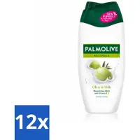 Palmolive 12 x Douchecreme Naturals Olijf & Melk 250 ml - Douchecrème - Natuurlijke Verzorging - Olijf En Melk - Droge Huid - Gevoelige Huid