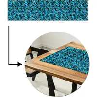 MuchoWow Tafelloper 200x50 cm - Tafelmat vinyl Panter - Blauw - Neon - Tafeldecoratie - Tafelversiering - Keuken decoratie - Tafel versiering