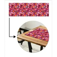 MuchoWow Tafelloper 150x50 cm - Tafelmat vinyl Zomer - Vlinder - Donker - Roze - Tafeldecoratie - Tafelversiering - Keuken decoratie - Tafel versiering