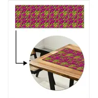 MuchoWow Tafelloper 150x50 cm - Tafelmat vinyl Roze - Groen - Neon - Dieren - Tafeldecoratie - Tafelversiering - Keuken decoratie - Tafel versiering