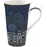 Easy life Porseleinen Mok 600ml - Feestelijk Kerst & Oud & Nieuw Design