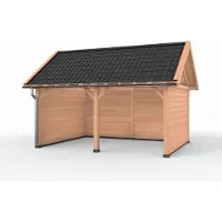 Westwood Douglas overkapping zadeldak, 600 x 400, met achterwand en twee zijwanden, Ruiter Premium
