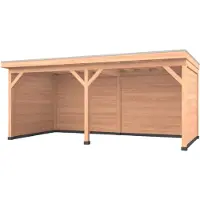 Westwood Douglas overkapping, 600 x 300, met achterwand en twee zijwanden, Comfort Plus
