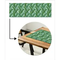 MuchoWow Tafelloper 150x50 cm - Tafelmat vinyl Tropisch - Palmbladeren - Groen - Tafeldecoratie - Tafelversiering - Keuken decoratie - Tafel versiering
