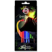 Koh-I-Noor Dino fluorescerende kleurpotlodenset - 24 levendige kleuren
