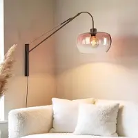 LumenXL Wandlamp Dasha - draaibare arm met bruin ombre-glas