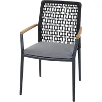 Siena Garden Cortina dining tuinstoel stapelbaar grijs 3 stuks