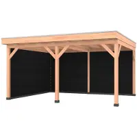 Westwood Douglas overkapping, 500 x 400, met achterwand en zijwand, Comfort Plus Zwart