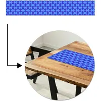 MuchoWow Tafelloper 180x30 cm - Tafelmat vinyl Blauw - Maanvlakken - Patroon - Tafeldecoratie - Tafelversiering - Keuken decoratie - Tafel versiering