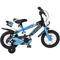 Volare Sportivo Kinderfiets - Jongens - 12 inch - Blauw Zwart - Twee Handremmen