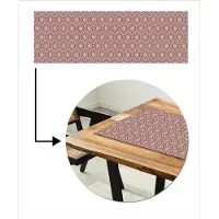MuchoWow Tafelloper 150x50 cm - Tafelmat vinyl Strak - Patroon - Roze - Donkerblauw - Tafeldecoratie - Tafelversiering - Keuken decoratie - Tafel versiering