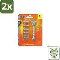 Gillette - Fusion5 – Houder + 6 Mesjes - Voordeelverpakking - 2 stuks - Comfortabel scheeren - Huidbescherming