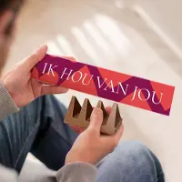 Toblerone Chocoladereep met tekst "Hou van jou" - 340 gram - Melkchocolade - Romantisch cadeau - Chocoladecadeau