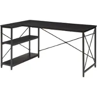 Helloshop26 Hoekbureau - - Werkplek - Zwart - 137 x 88 x 75 cm - Eenvoudige montage