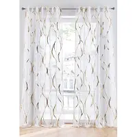Bonprix Gordijn met glanzende print en verborgen lussen, ook in extra lang (1 stuk) maat H/B: 225/140 cm