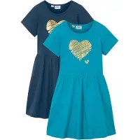 Bonprix Jersey jurk van biologisch katoen (set van 2) maat 128/134