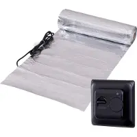 Pro-mat 2 m², Zwart - Complete elektrische vloerverwarming folie set, 150 watt incl analoge thermostaat. - vloerverwarming matten - vloerverwarming matten