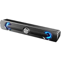 LONGZIMING -Ultradunne Soundbar -Bassversterking - 3D Surroundsound Voor Muziek En Gaming - 1 Stuks - Voor Pc/Laptop/Telefoon - Zwart