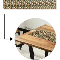 MuchoWow Tafelloper 180x30 cm - Tafelmat vinyl Kleurrijke - Camouflage - Organische - Vormen - Tafeldecoratie - Tafelversiering - Keuken decoratie - Tafel versiering