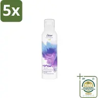 Dove 5 x – Douche- & Scheerschuim – Bath Therapy Renew – 200 ml - Grootverpakking - Douche En Scheerschuim - Huidvernieuwing - Pro-peptide - Huidverzorging - Scheren Onder De Douche
