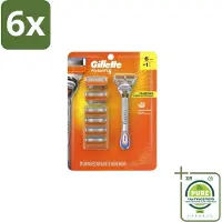 Gillette - Fusion5 – Houder + 6 Mesjes - Voordeelverpakking - 6 stuks - Scheermesjes - Glad scheeren