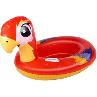 Eddy Toys Opblaasbare papegaai Ride-on - Zwemband Papegaai - 118 x 75 x 70 cm - Max 45 kg - Met Handgreep en Reparatiepatch - Rood