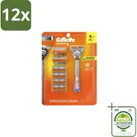 Gillette - Fusion5 – Houder + 6 Mesjes - Voordeelverpakking - 12 stuks - Scheermesjes - Glad scheeren
